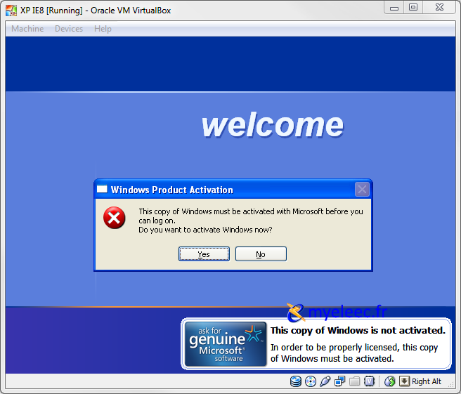 activer windows XP