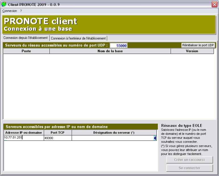 Connexion client Pronote – Blog administrateur réseau